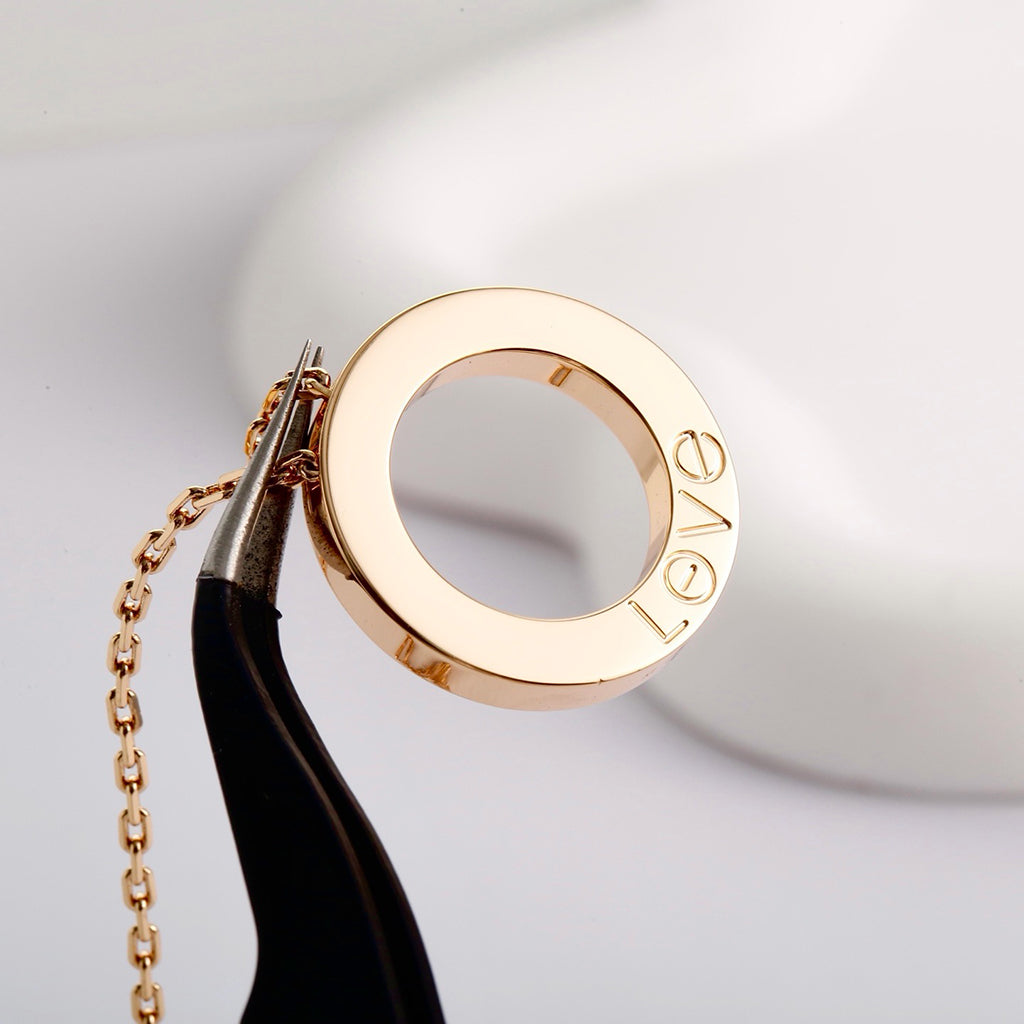 [ElanLuxe Jewelry]LOVE NECKLACE 16MM  FULL DIAMOND