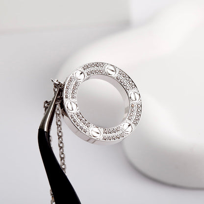 [ElanLuxe Jewelry]LOVE NECKLACE 16MM  FULL DIAMOND