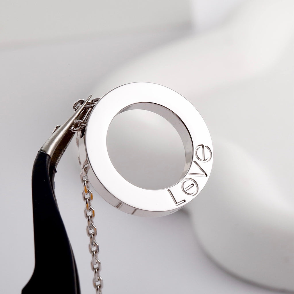 [ElanLuxe Jewelry]LOVE NECKLACE 16MM  FULL DIAMOND