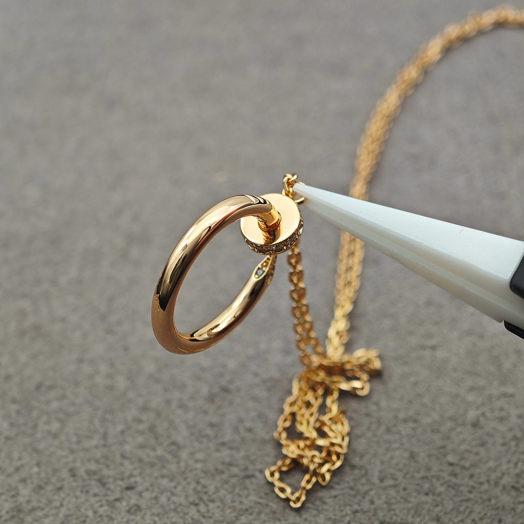 [ElanLuxe Jewelry]JUSTE NECKLACE HALF DIAMOND