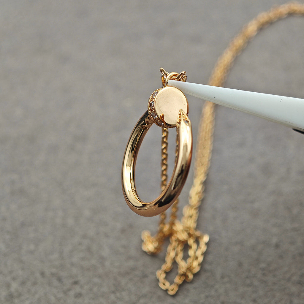 [ElanLuxe Jewelry]JUSTE NECKLACE HALF DIAMOND