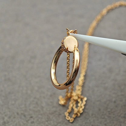 [ElanLuxe Jewelry]JUSTE NECKLACE HALF DIAMOND