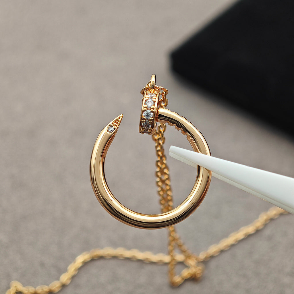 [ElanLuxe Jewelry]JUSTE NECKLACE HALF DIAMOND
