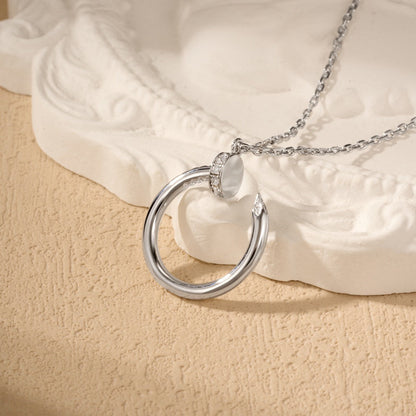 [ElanLuxe Jewelry]JUSTE NECKLACE HALF DIAMOND