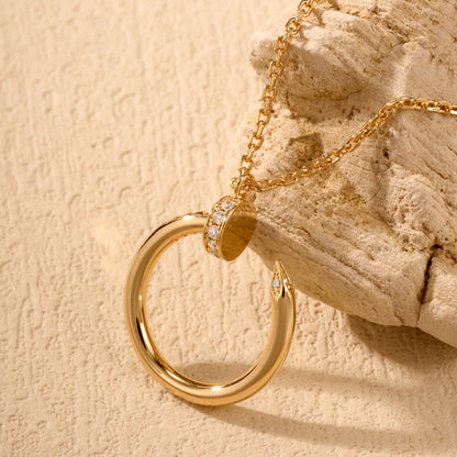 [ElanLuxe Jewelry]JUSTE NECKLACE HALF DIAMOND