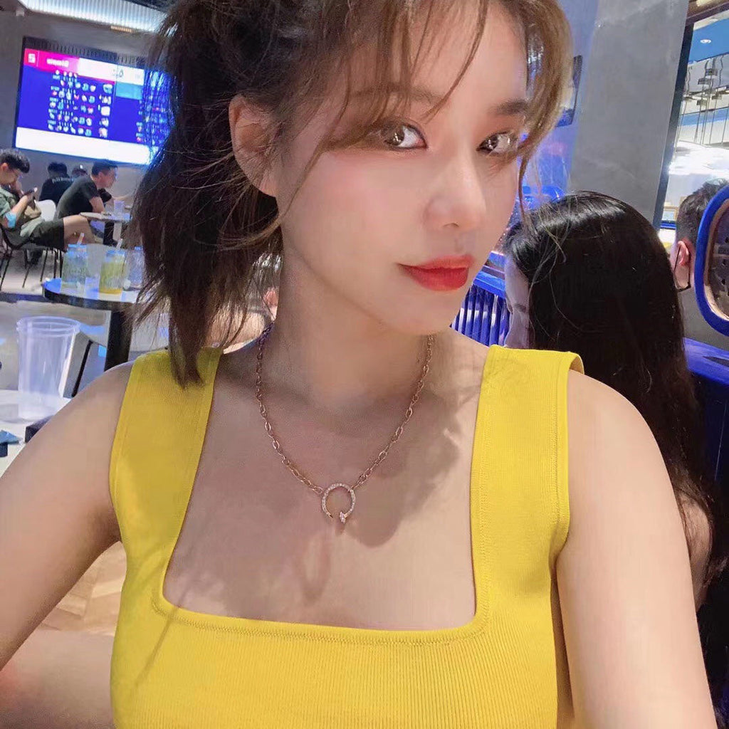 [ElanLuxe Jewelry]JUSTE NECKLACE FULL DIAMONDS