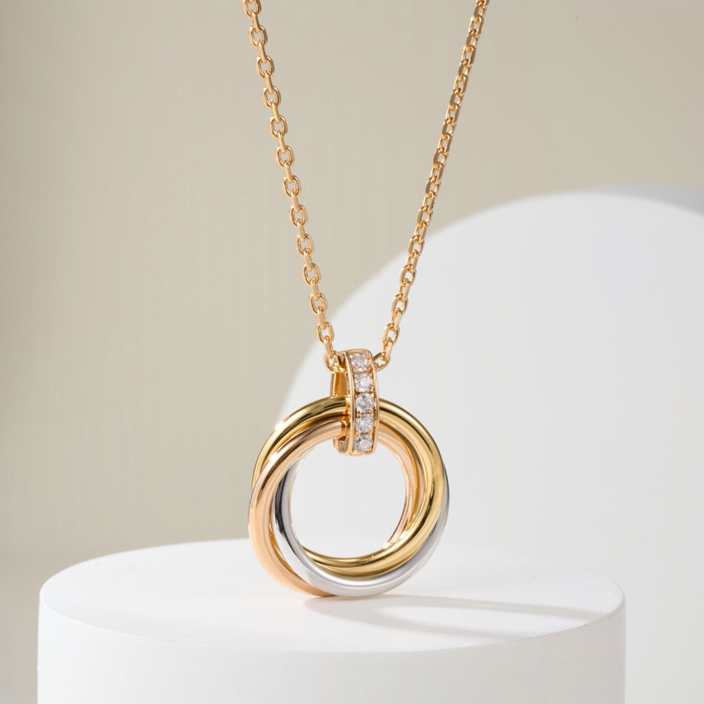 [ElanLuxe Jewelry]TRINITY MEDIUM  DIAMONDS NECKLACE