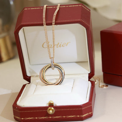 [ElanLuxe Jewelry]TRINITY MEDIUM  DIAMONDS NECKLACE