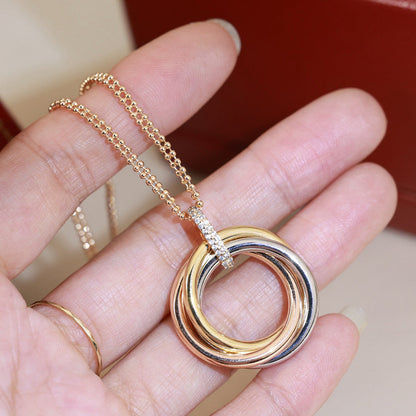 [ElanLuxe Jewelry]TRINITY MEDIUM  DIAMONDS NECKLACE