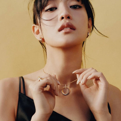 [ElanLuxe Jewelry]TRINITY MEDIUM  DIAMONDS NECKLACE