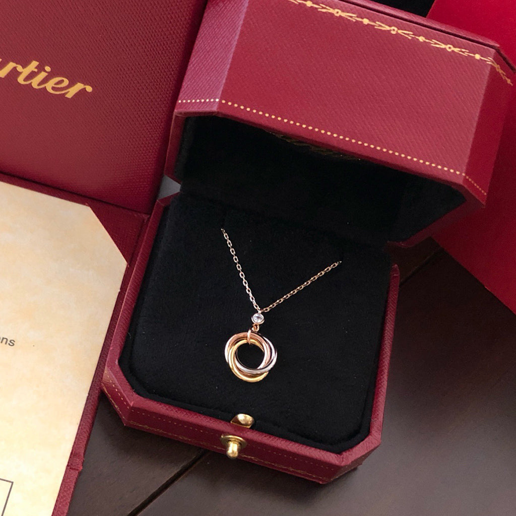 [ElanLuxe Jewelry]TRINITY  NECKLACE 1 DIAMOND
