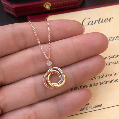 [ElanLuxe Jewelry]TRINITY  NECKLACE 1 DIAMOND