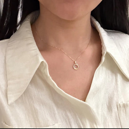 [ElanLuxe Jewelry]TRINITY  NECKLACE 1 DIAMOND