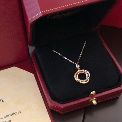 [ElanLuxe Jewelry]TRINITY  NECKLACE 1 DIAMOND