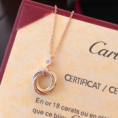[ElanLuxe Jewelry]TRINITY  NECKLACE 1 DIAMOND