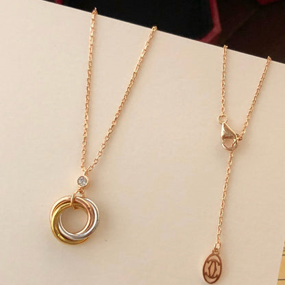 [ElanLuxe Jewelry]TRINITY  NECKLACE 1 DIAMOND