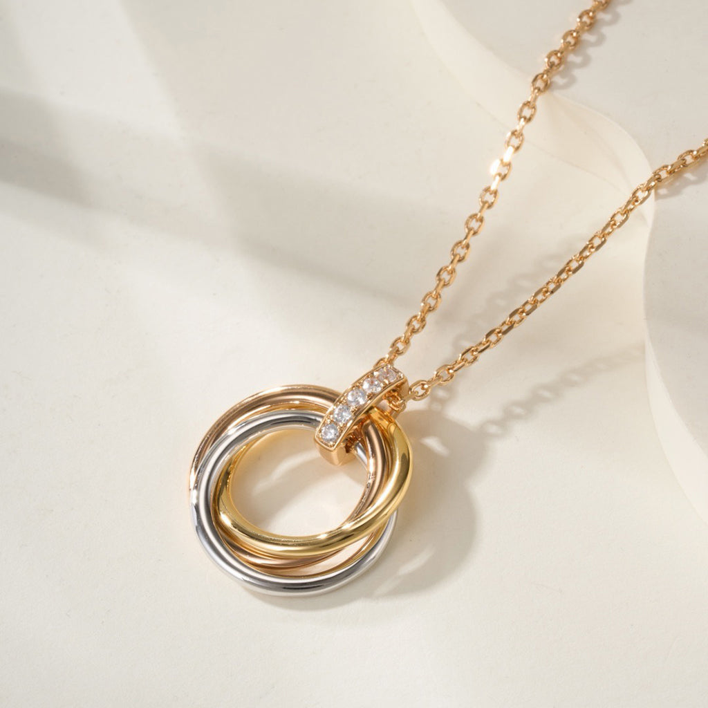 [ElanLuxe Jewelry]TRINITY MEDIUM  DIAMONDS NECKLACE