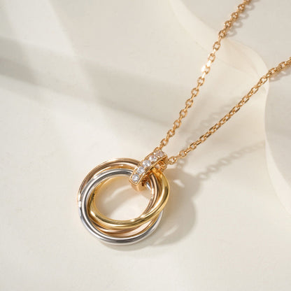 [ElanLuxe Jewelry]TRINITY MEDIUM  DIAMONDS NECKLACE