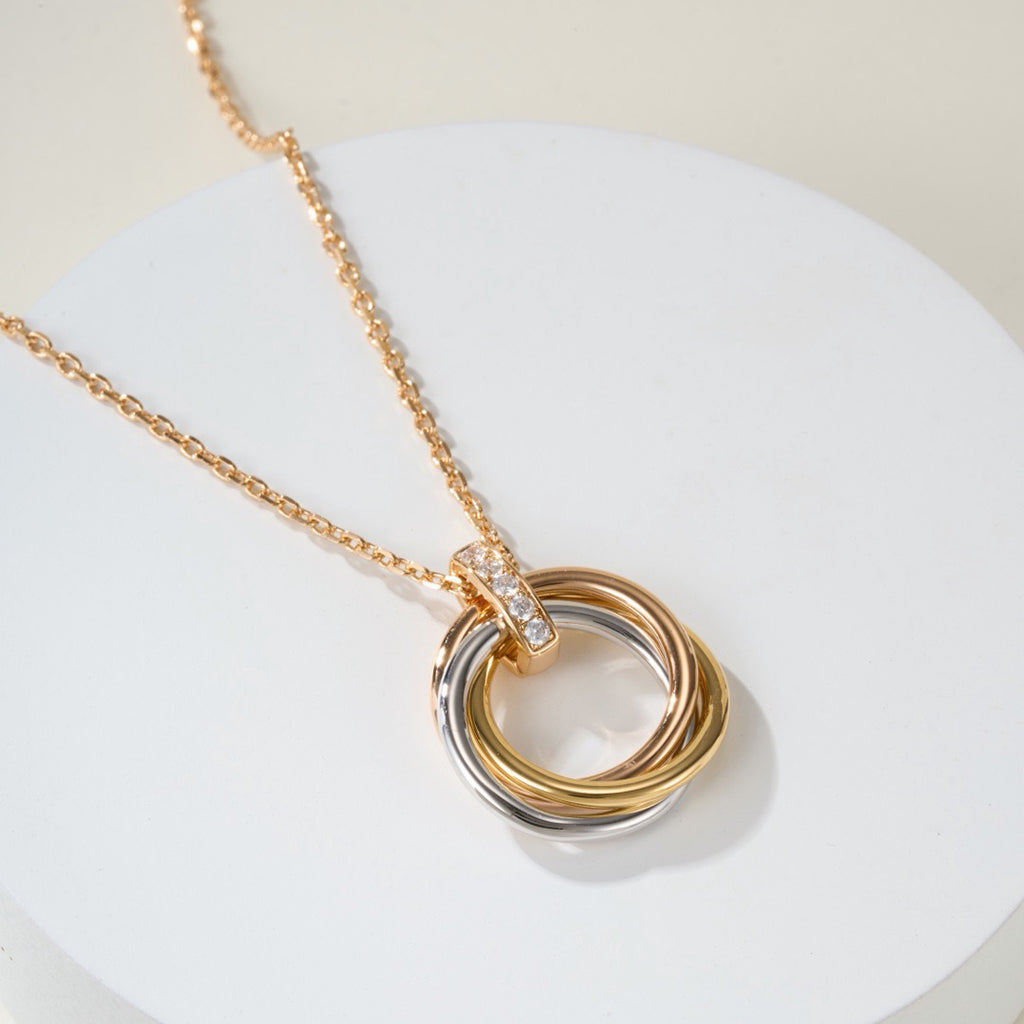 [ElanLuxe Jewelry]TRINITY MEDIUM  DIAMONDS NECKLACE