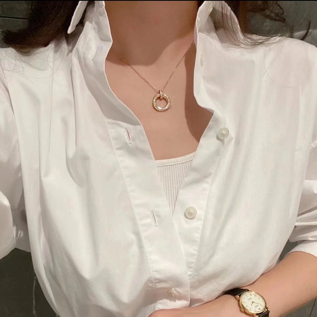 [ElanLuxe Jewelry]TRINITY MEDIUM  DIAMONDS NECKLACE