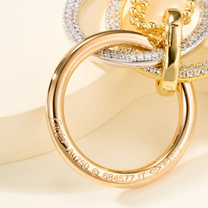[ElanLuxe Jewelry]TRINITY LARGE FULL DIAMOND  NECKLACE