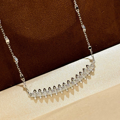 [ElanLuxe Jewelry]CLASH  SMALL FULL DIAMOND NECKLACE