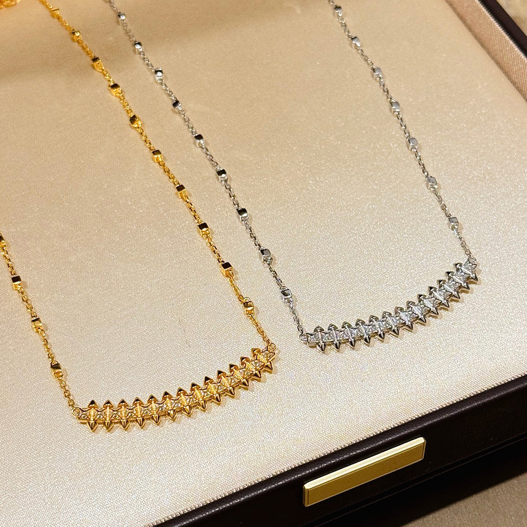 [ElanLuxe Jewelry]CLASH  SMALL FULL DIAMOND NECKLACE