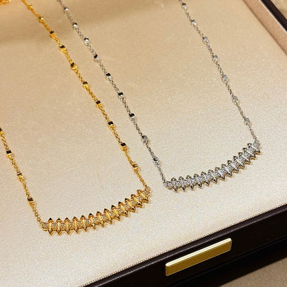 [ElanLuxe Jewelry]CLASH  SMALL FULL DIAMOND NECKLACE