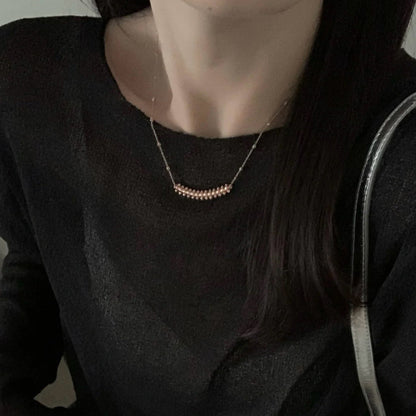 [ElanLuxe Jewelry]CLASH  SMALL FULL DIAMOND NECKLACE