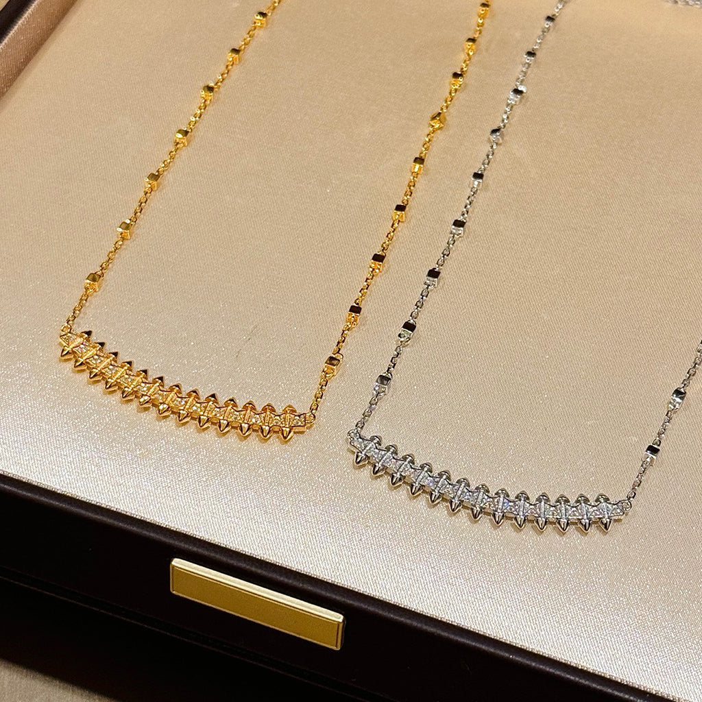 [ElanLuxe Jewelry]CLASH  SMALL FULL DIAMOND NECKLACE