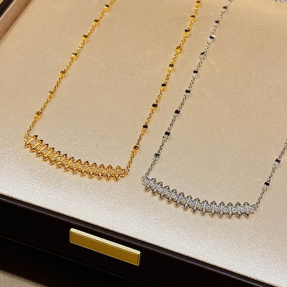 [ElanLuxe Jewelry]CLASH  SMALL FULL DIAMOND NECKLACE