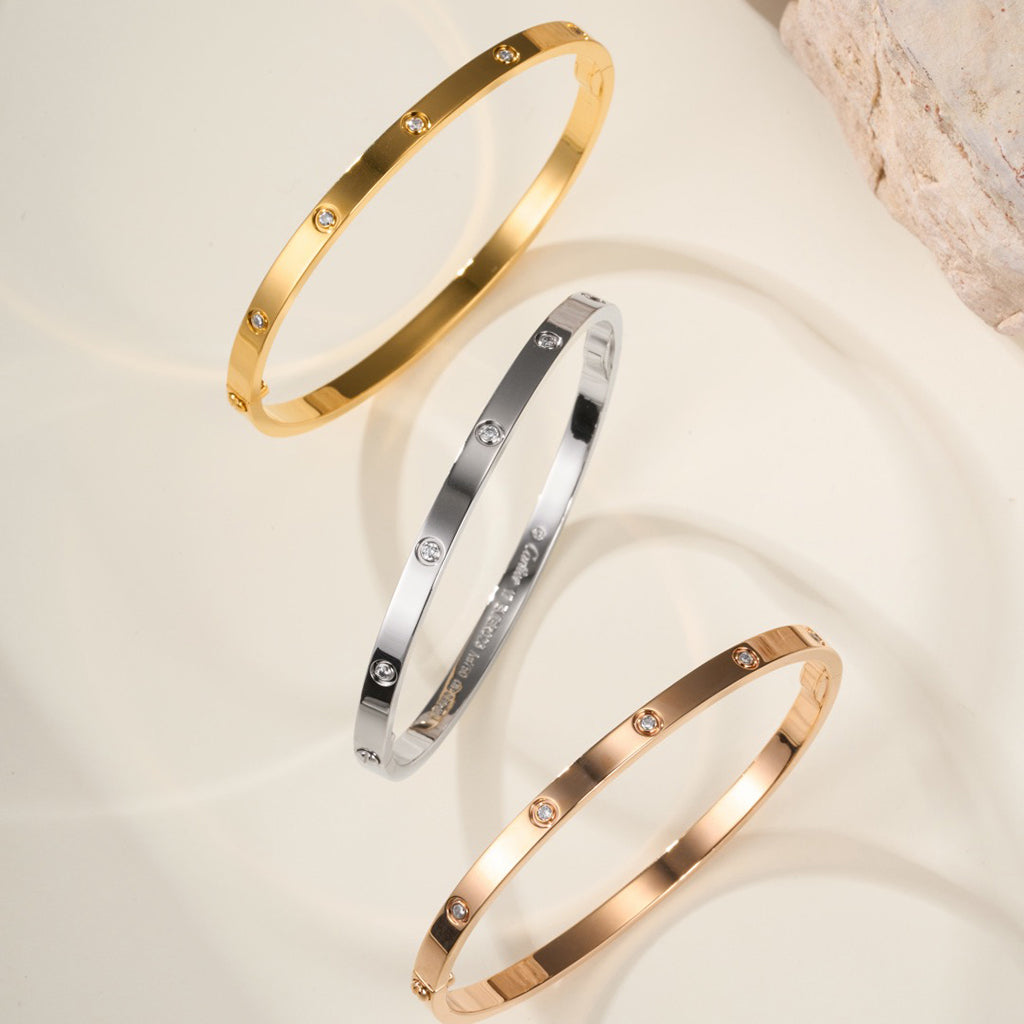 [ElanLuxe Jewelry]LOVE BRACELET 3.65MM 10 DIAMONDS