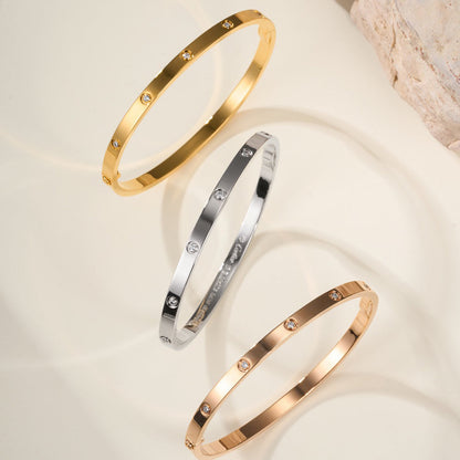 [ElanLuxe Jewelry]LOVE BRACELET 3.65MM 10 DIAMONDS