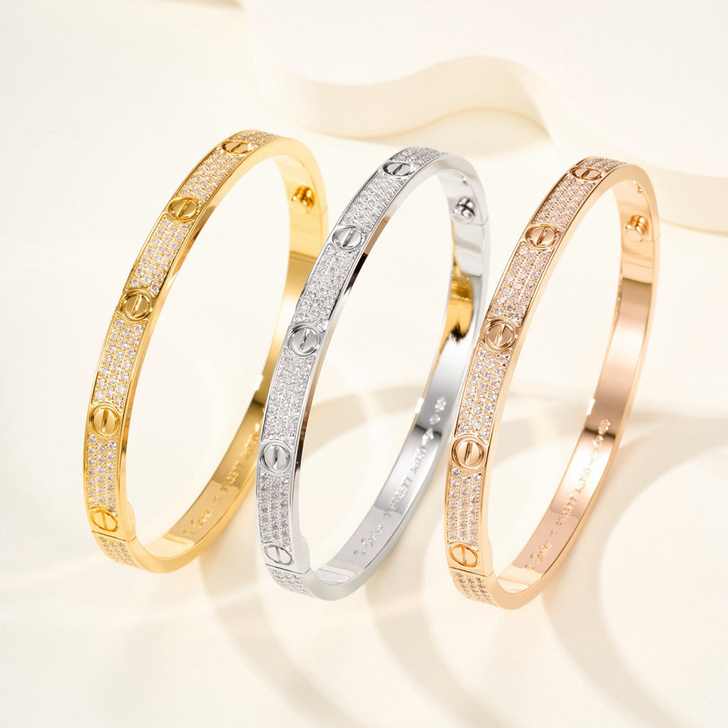 [ElanLuxe Jewelry]LOVE BRACELET 4.8MM DIAMOND-PAVED