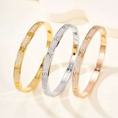 [ElanLuxe Jewelry]LOVE BRACELET 4.8MM DIAMOND-PAVED
