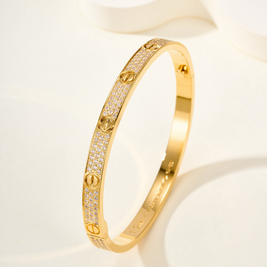 [ElanLuxe Jewelry]LOVE BRACELET 4.8MM DIAMOND-PAVED
