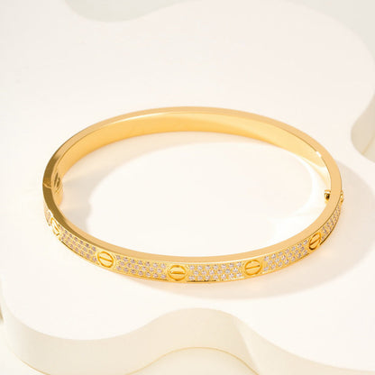 [ElanLuxe Jewelry]LOVE BRACELET 4.8MM DIAMOND-PAVED