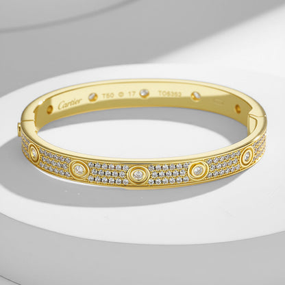 [ElanLuxe Jewelry]LOVE BRACELET 6.1MM DIAMOND-PAVED 10 BIG DIAMONDS