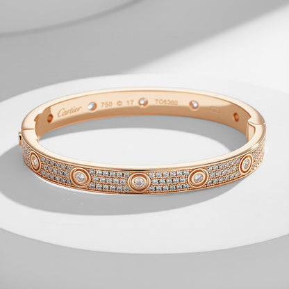 [ElanLuxe Jewelry]LOVE BRACELET 6.1MM DIAMOND-PAVED 10 BIG DIAMONDS