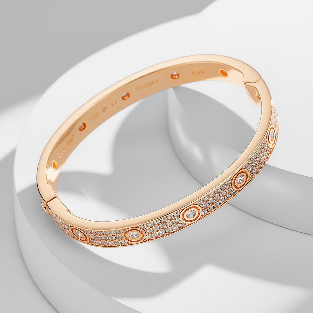 [ElanLuxe Jewelry]LOVE BRACELET 6.1MM DIAMOND-PAVED 10 BIG DIAMONDS