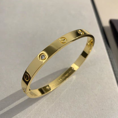 [ElanLuxe Jewelry]LOVE BRACELET 6.1MM 4 DIAMONDS