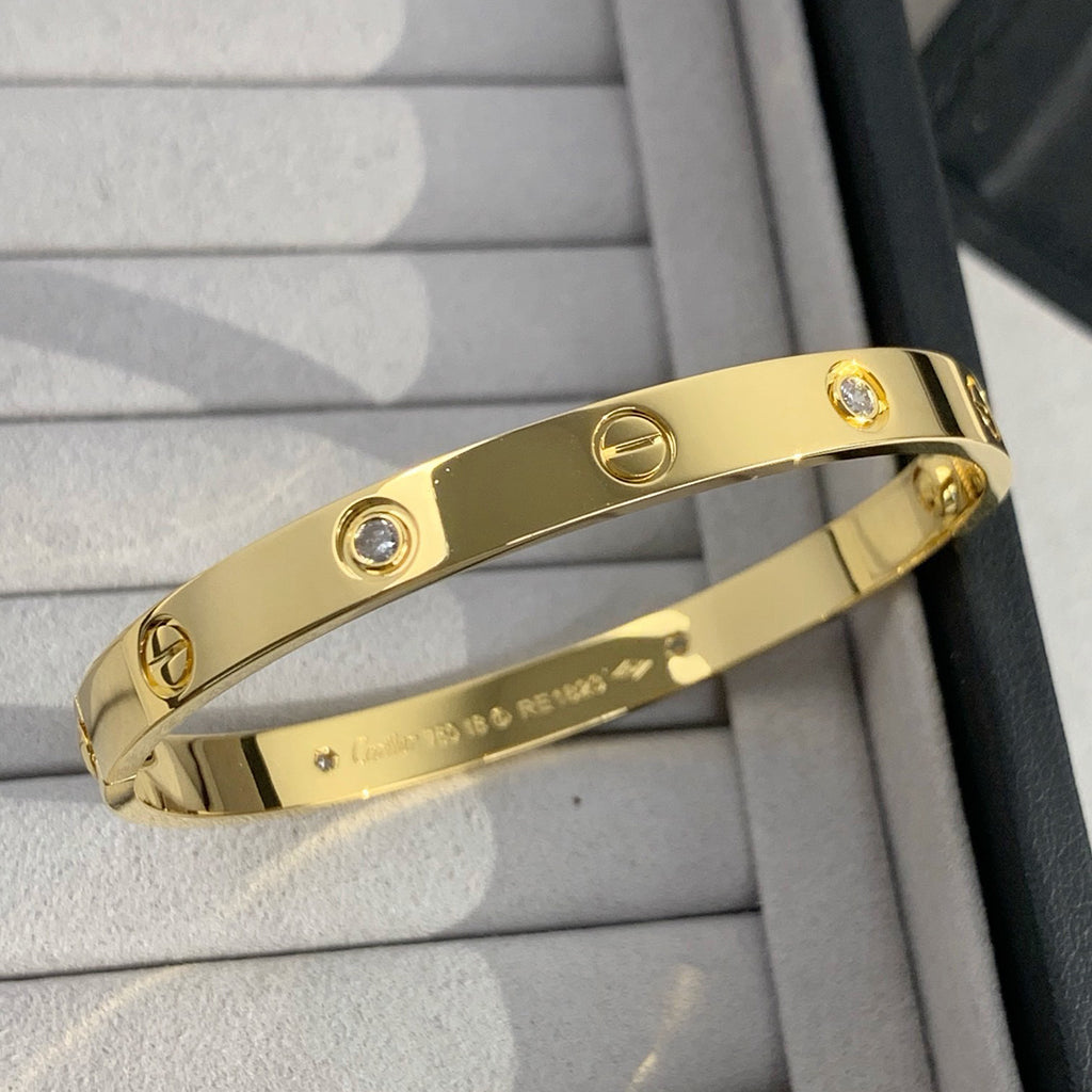 [ElanLuxe Jewelry]LOVE BRACELET 6.1MM 4 DIAMONDS