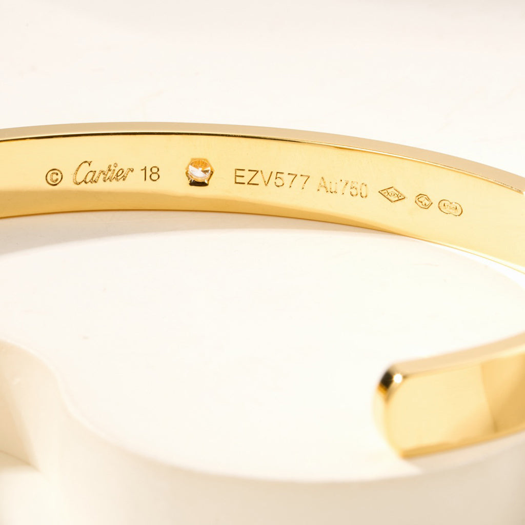 [ElanLuxe Jewelry]LOVE BRACELET 6.1MM 1 DIAMOND OPEN CUFF