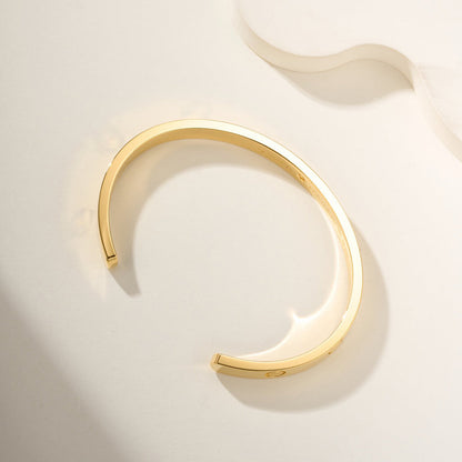[ElanLuxe Jewelry]LOVE BRACELET 6.1MM 1 DIAMOND OPEN CUFF
