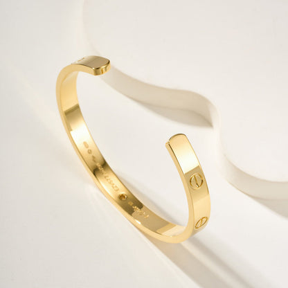 [ElanLuxe Jewelry]LOVE BRACELET 6.1MM 1 DIAMOND OPEN CUFF