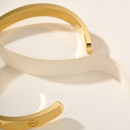 [ElanLuxe Jewelry]LOVE BRACELET 6.1MM 1 DIAMOND OPEN CUFF