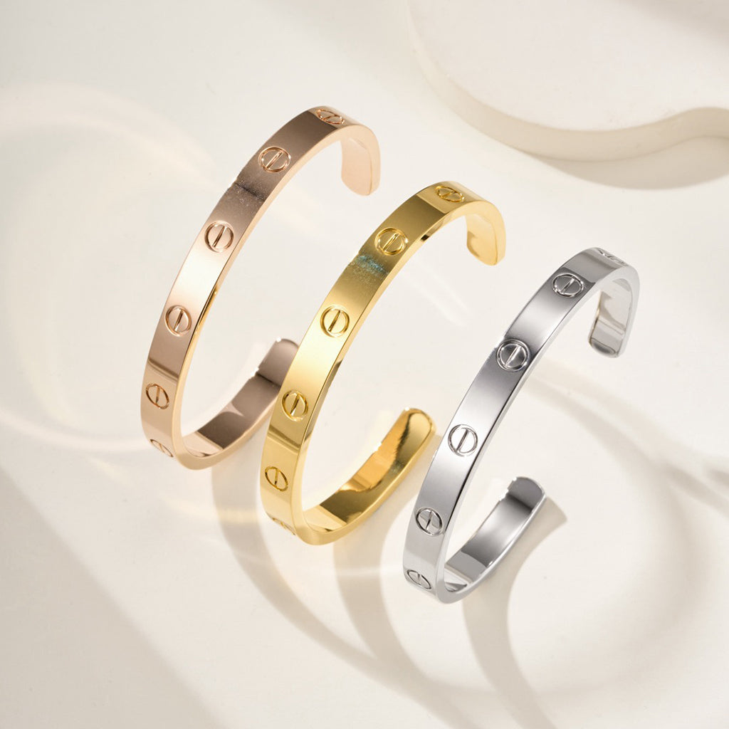 [ElanLuxe Jewelry]LOVE BRACELET 6.1MM OPEN CUFF