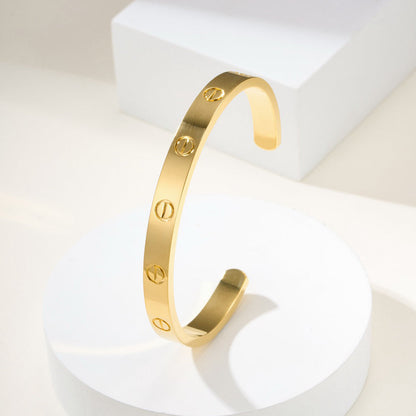 [ElanLuxe Jewelry]LOVE BRACELET 6.1MM OPEN CUFF