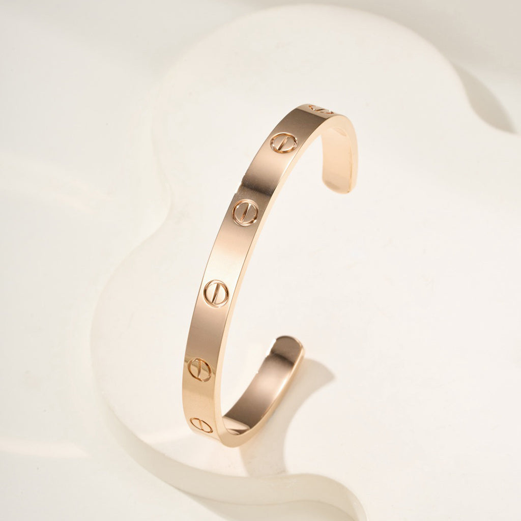 [ElanLuxe Jewelry]LOVE BRACELET 6.1MM OPEN CUFF