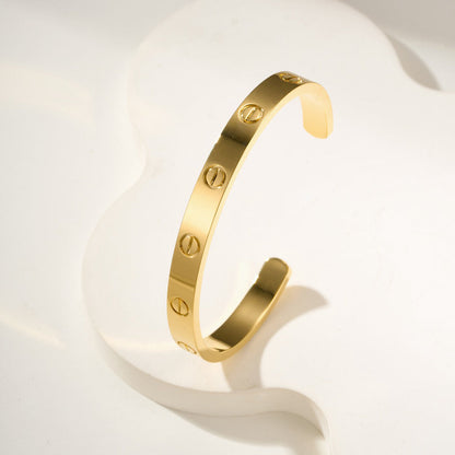 [ElanLuxe Jewelry]LOVE BRACELET 6.1MM OPEN CUFF